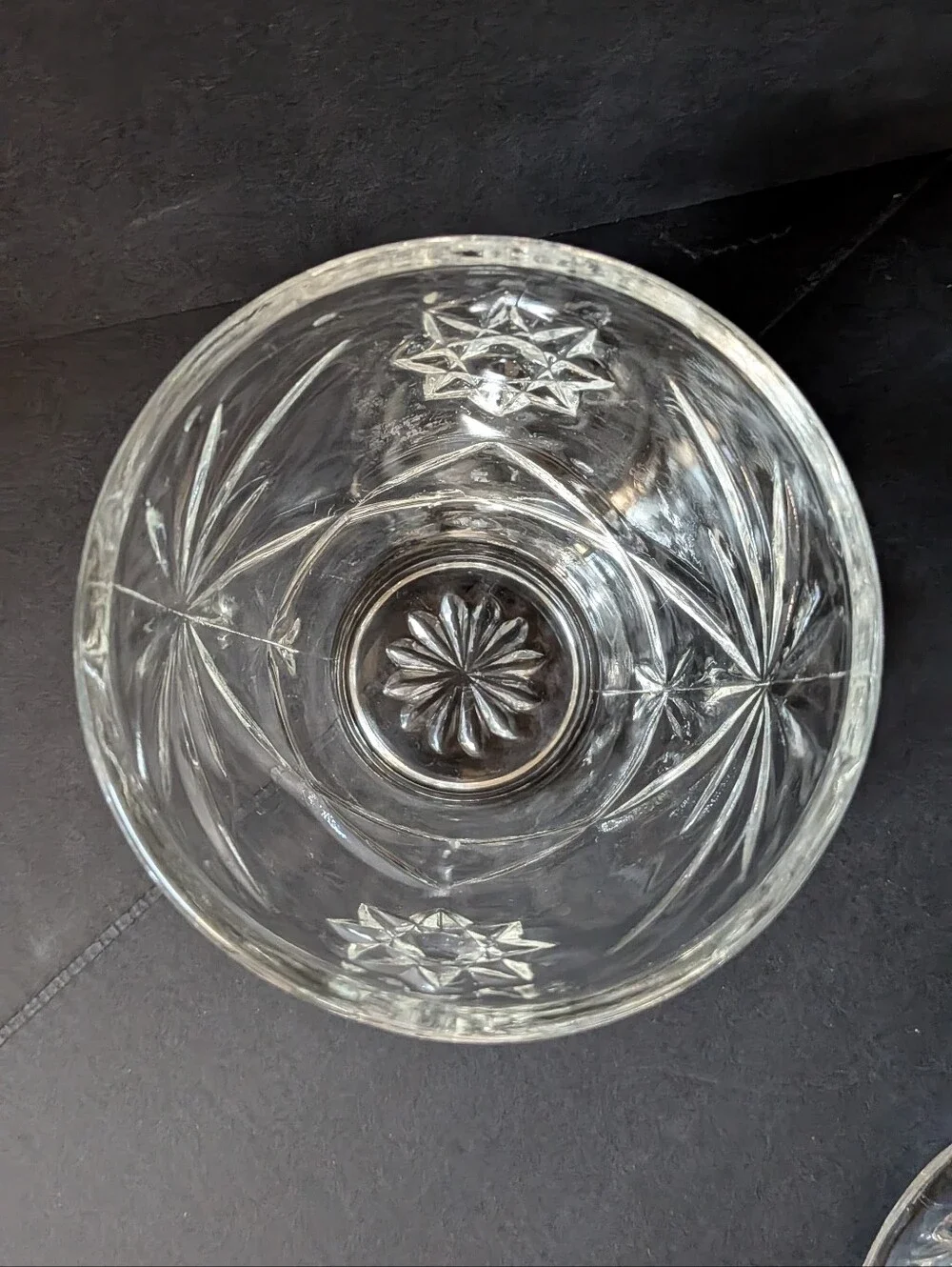 VTG MCM Anchor Hocking Cream And Sugar Pressed Glass Set Prescut Star Of David